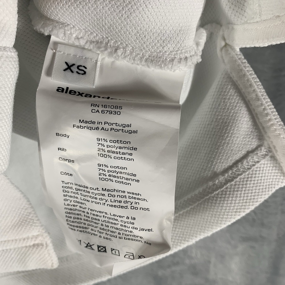 Alexander Wang Women's Deconstructed Polo Cardigan White XS Preppy Classic NWT - Picture 8 of 11